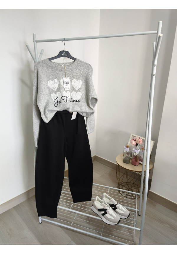 Jersey punto suave gris