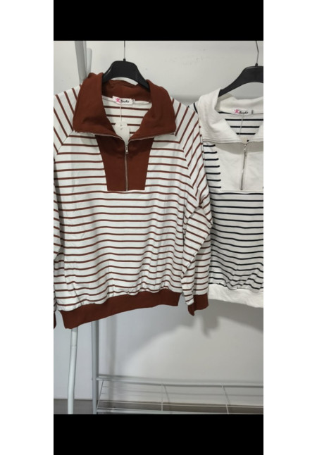 Sudadera rayas cremallera 