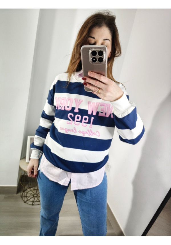 Sudadera rayas new york