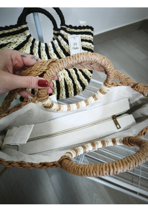 Bolso rayas rafia