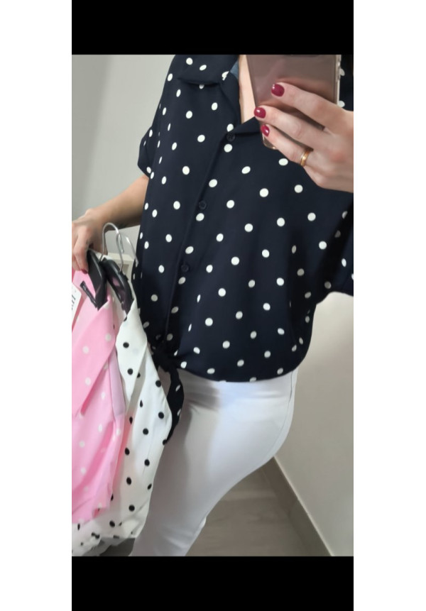Camisa nudo lunares