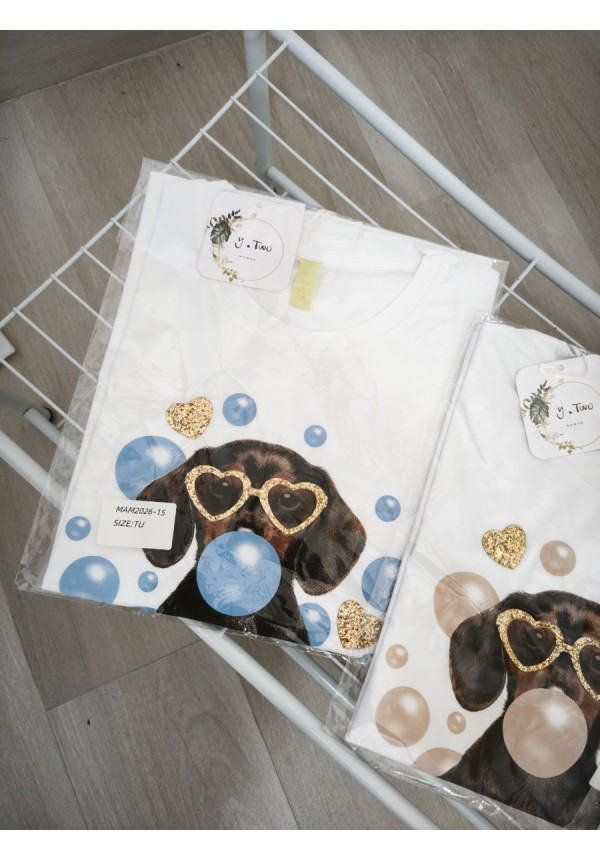 Camiseta perrito pompas