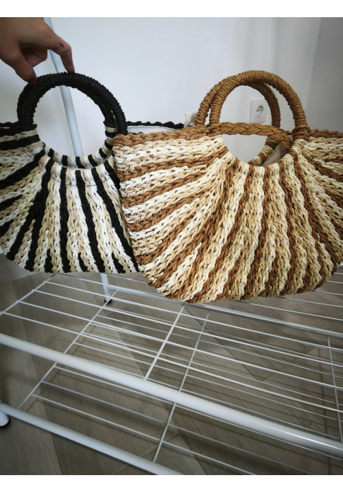 Bolso rayas rafia
