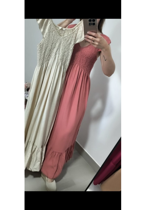 Vestido efecto lino