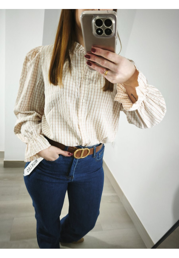 Camisa cuadros volantes