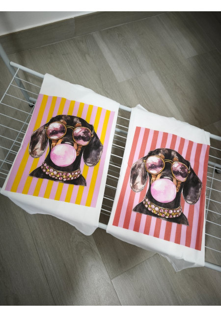 Camiseta perro gafas-pompa