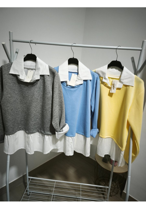 Sudadera falsa camisa