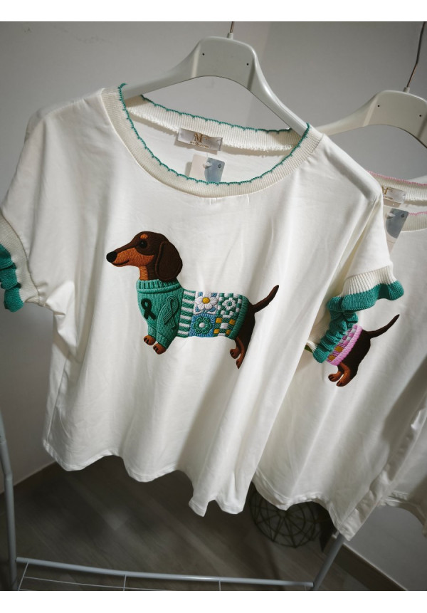 Camiseta perritos volante punto