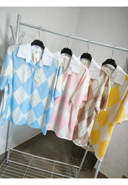 Camiseta polo rombos