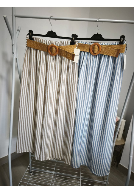 Pantalón rayas efecto lino