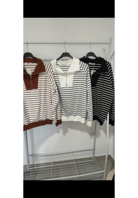Sudadera rayas cremallera 
