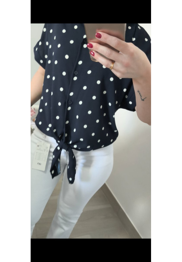 Camisa nudo lunares