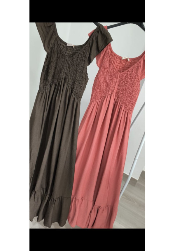 Vestido efecto lino