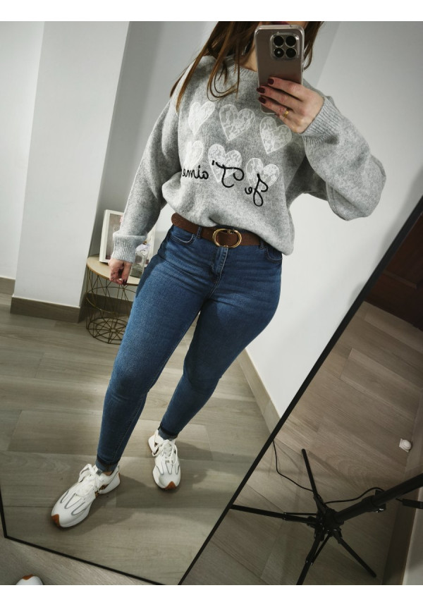 Jersey punto suave gris