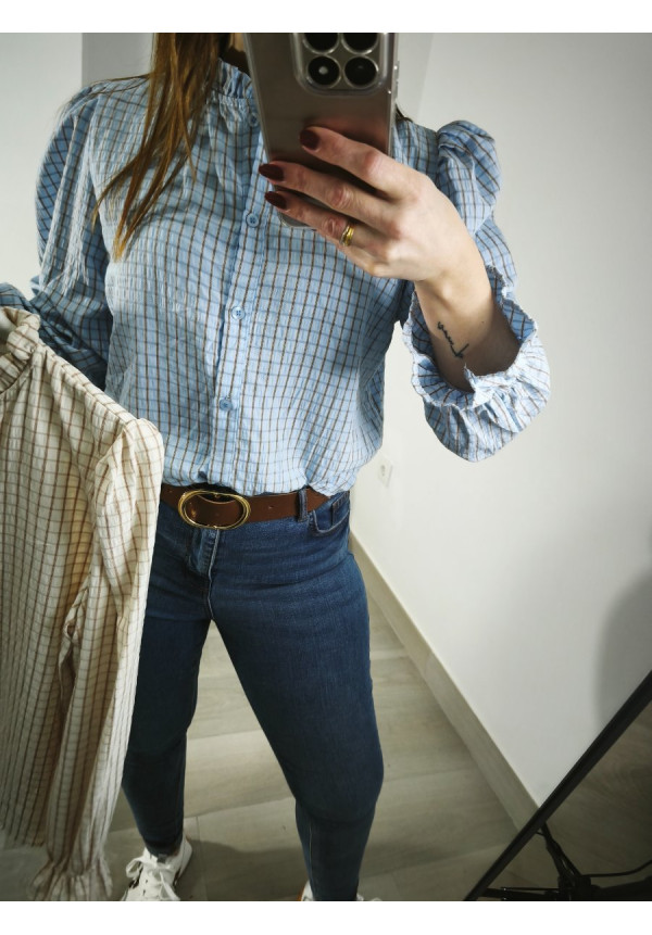 Camisa cuadros volantes