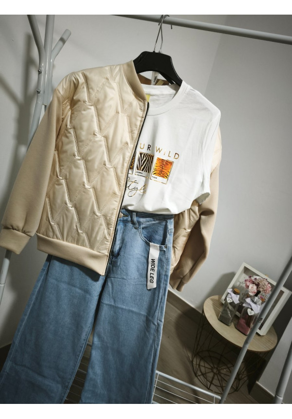 Bomber acolchada beig