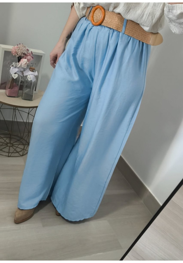 Pantalón gasa cinturón 