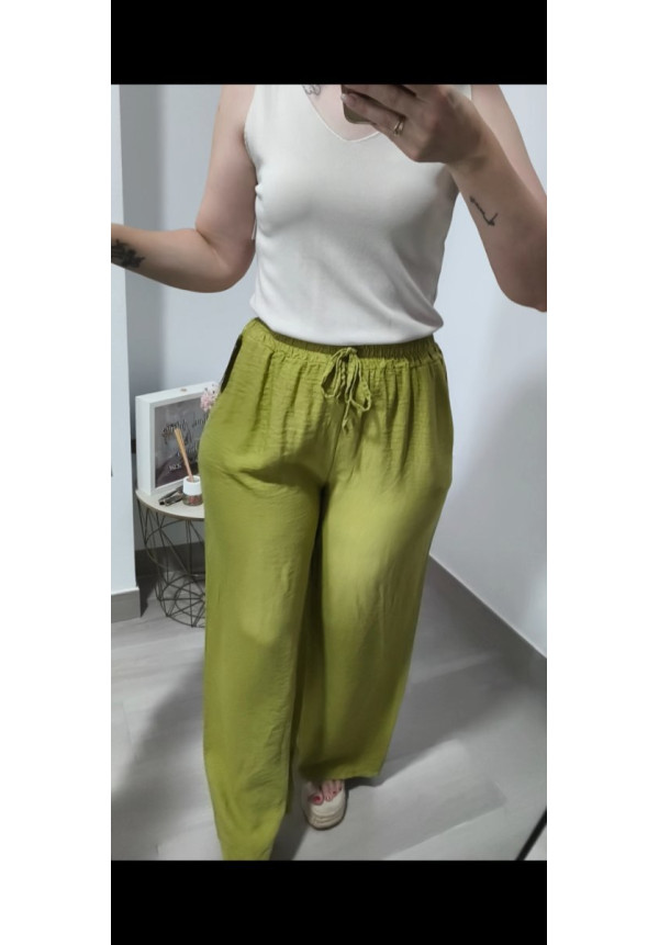Pantalón efecto lino 