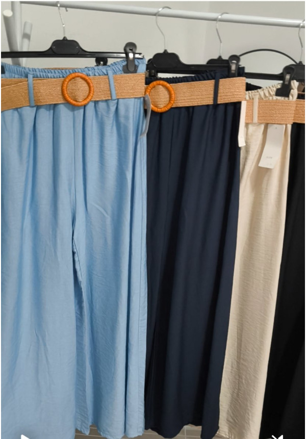Pantalón gasa cinturón 
