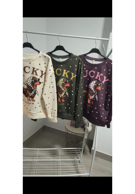 Sudadera salchicha lunares