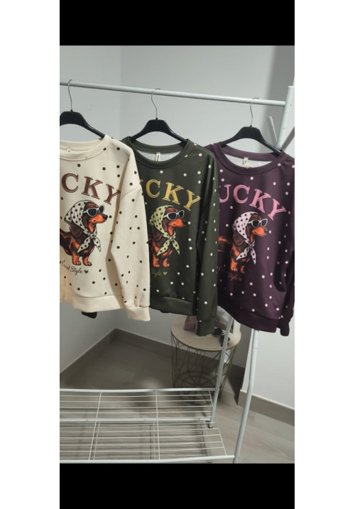 Sudadera salchicha lunares