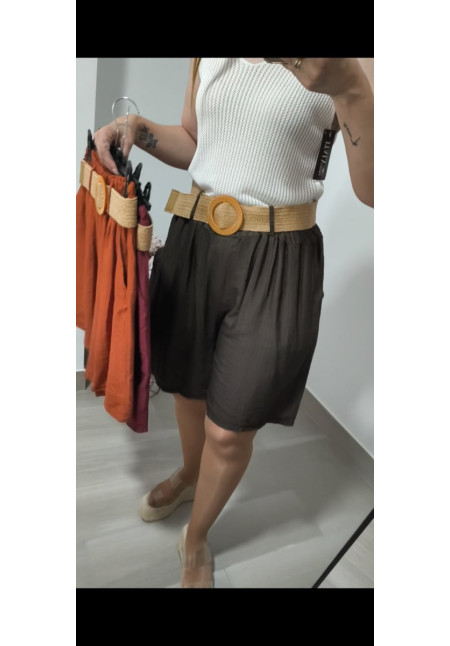 Pantalón corto cinturón 
