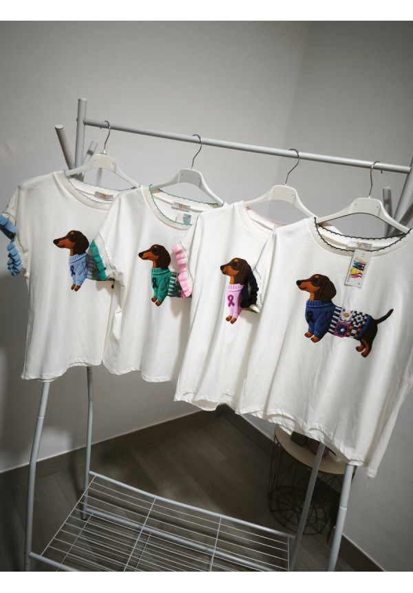 Camiseta perritos volante punto