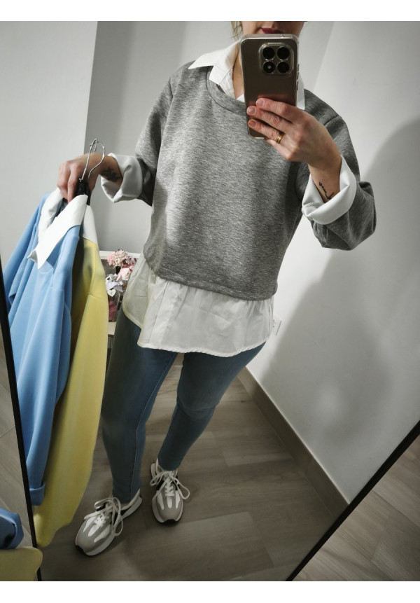 Sudadera falsa camisa