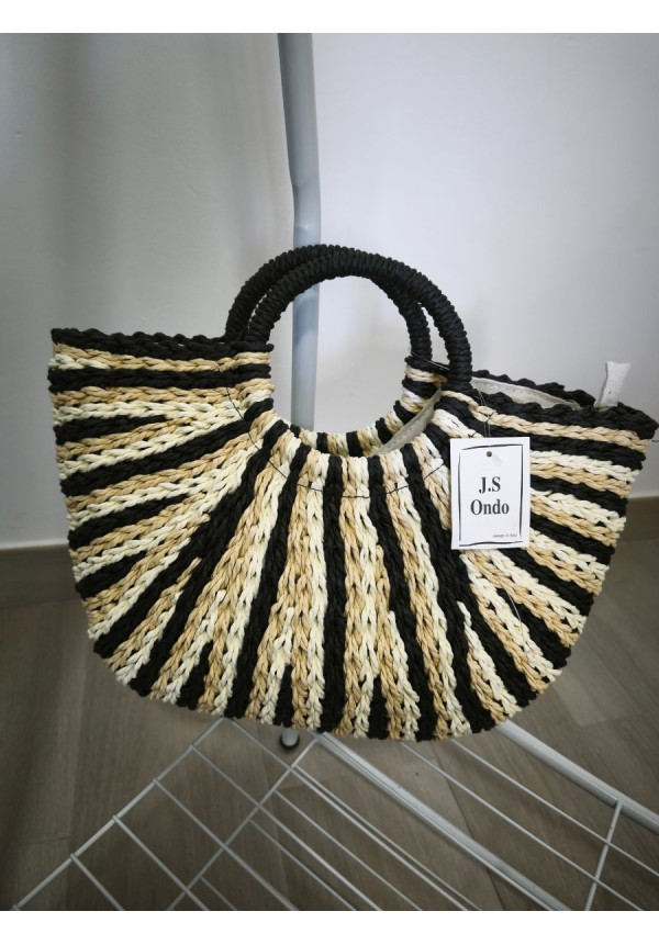 Bolso rayas rafia