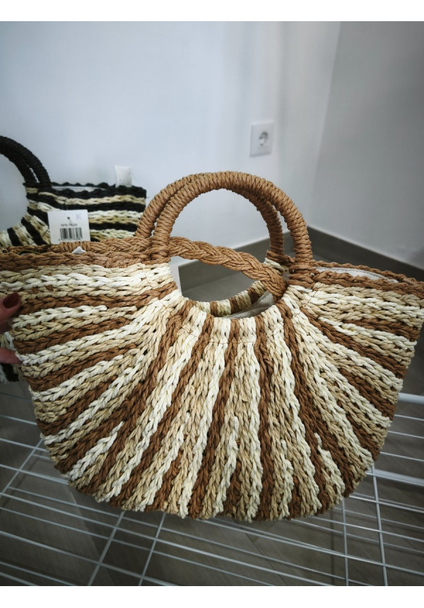 Bolso rayas rafia