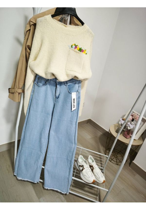 Vaquero azul medio wide leg 