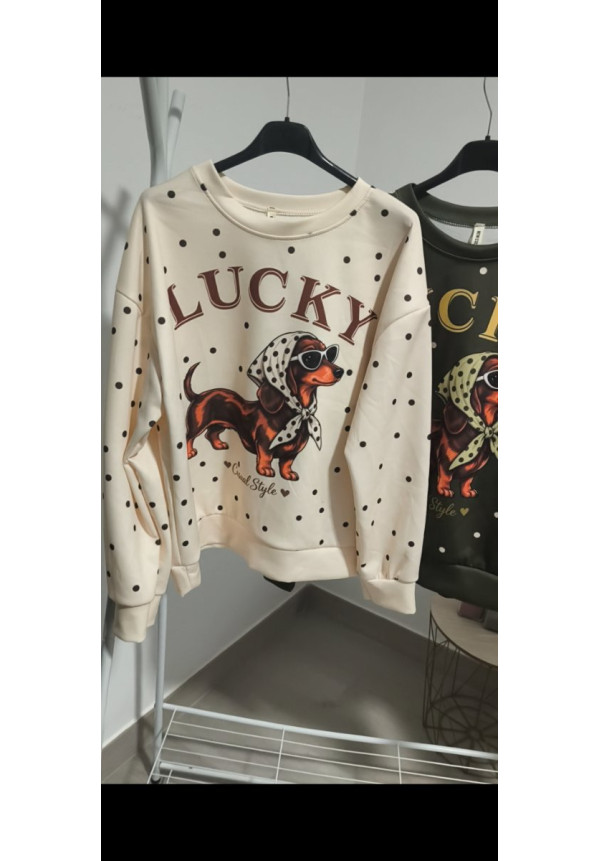 Sudadera salchicha lunares
