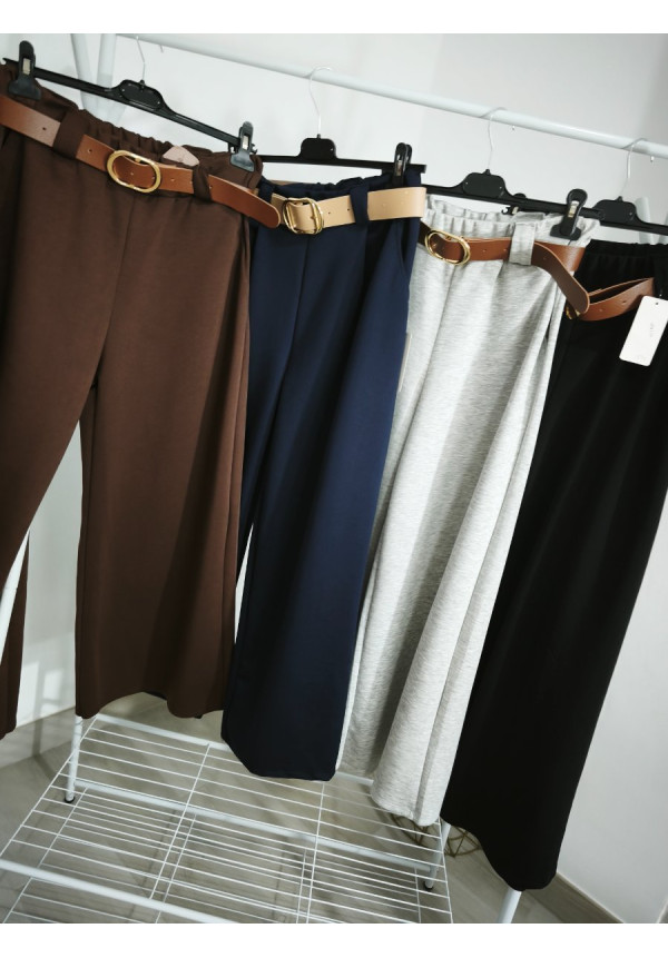 Pantalón pata ancha cinturón