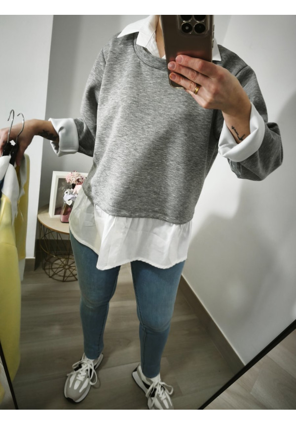 Sudadera falsa camisa