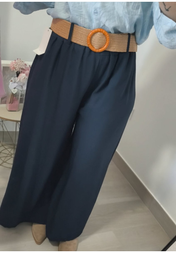 Pantalón gasa cinturón 