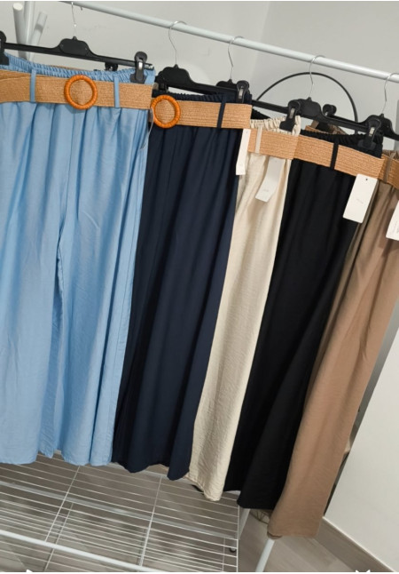 Pantalón gasa cinturón 