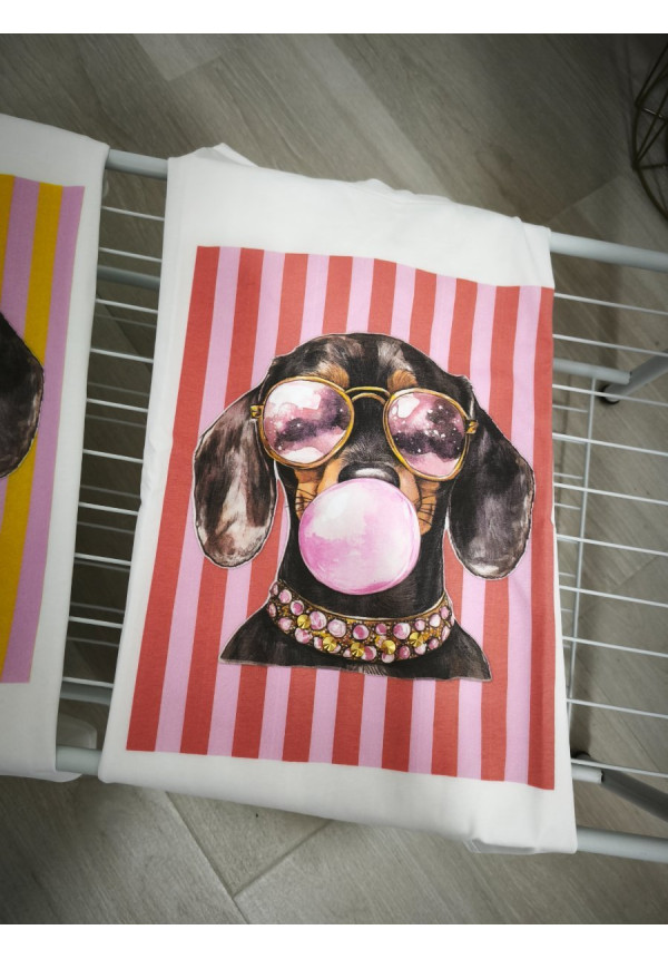 Camiseta perro gafas-pompa