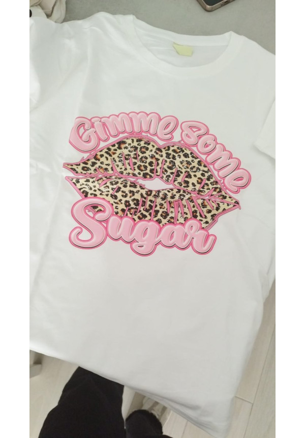 Camiseta beso leopardo 