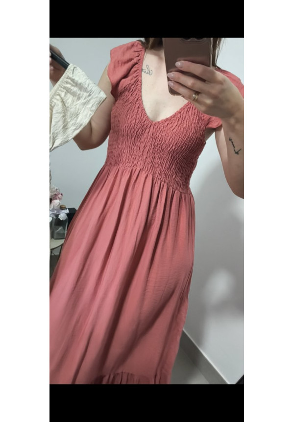 Vestido efecto lino