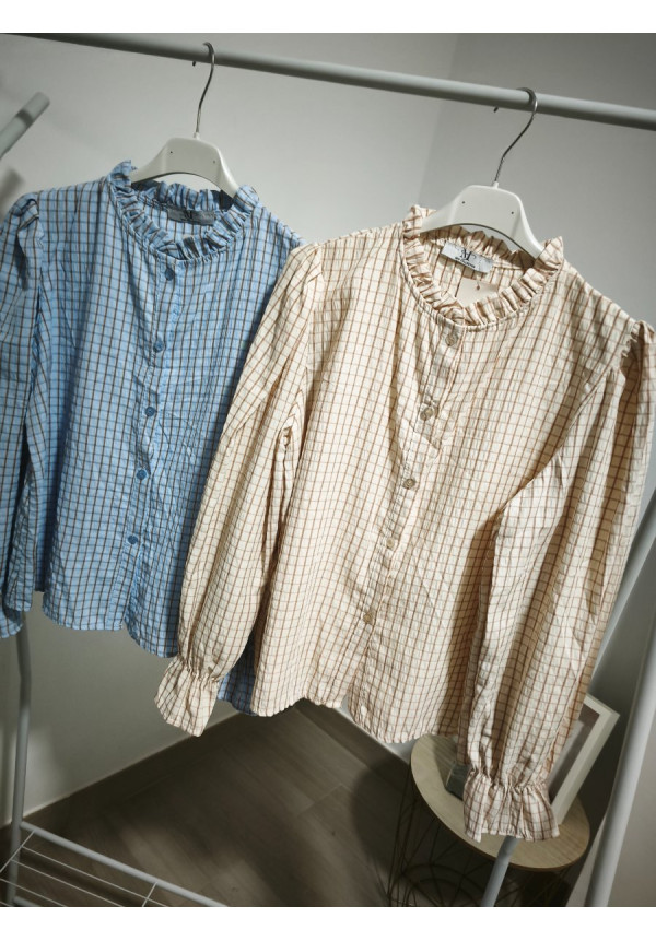 Camisa cuadros volantes