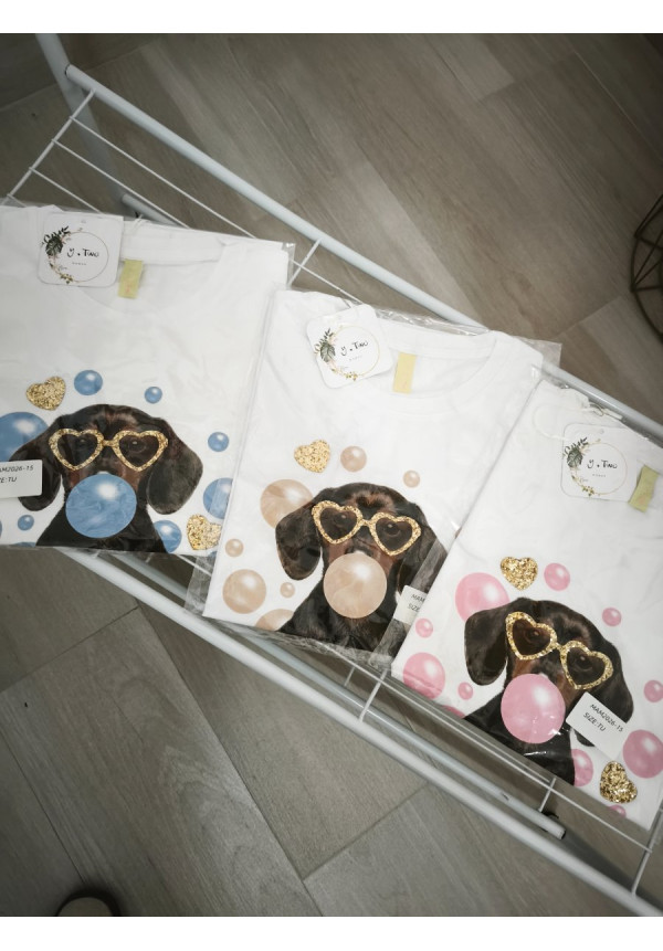 Camiseta perrito pompas