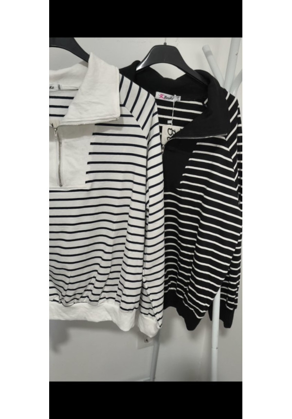 Sudadera rayas cremallera 