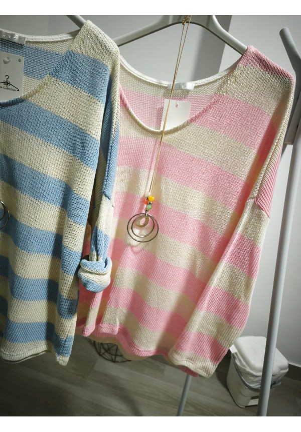 Camiseta hilo rayas collar