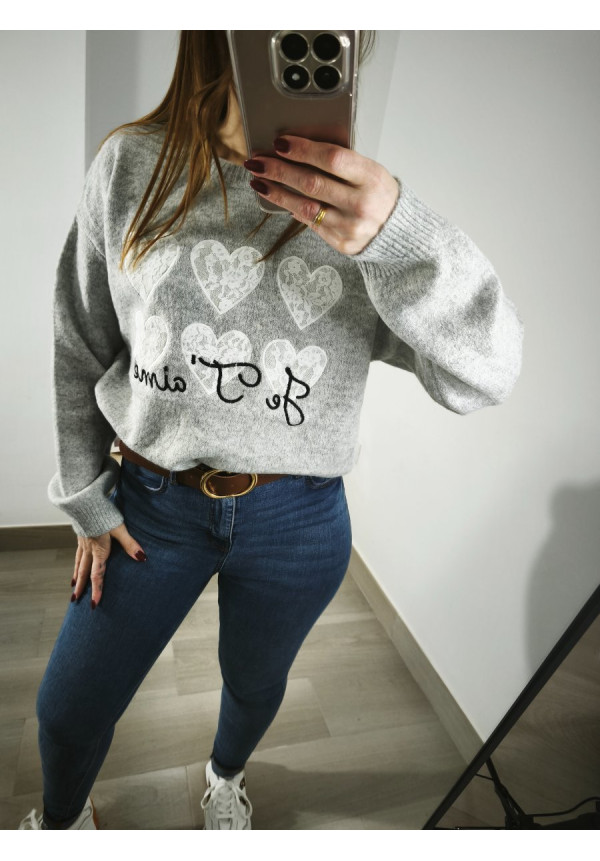 Jersey punto suave gris