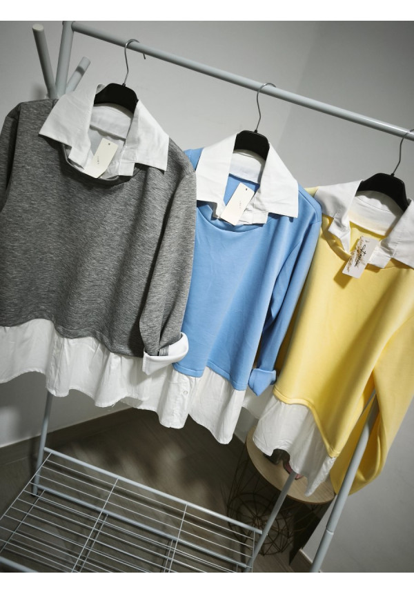 Sudadera falsa camisa