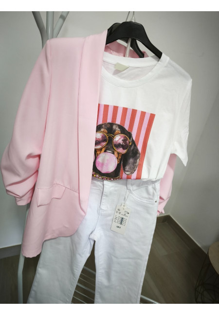 Camiseta perro gafas-pompa