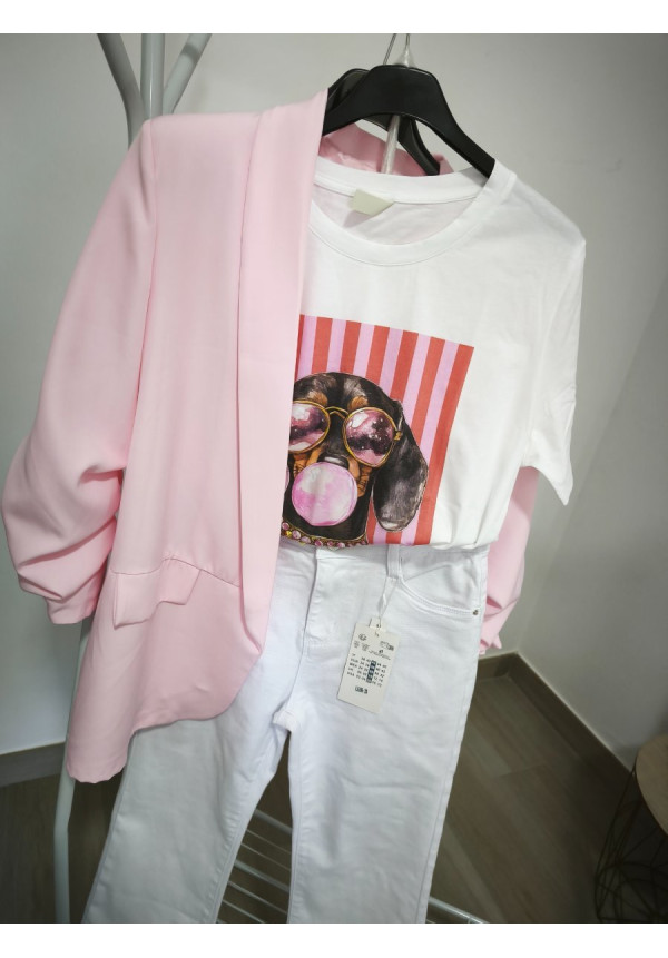 Camiseta perro gafas-pompa